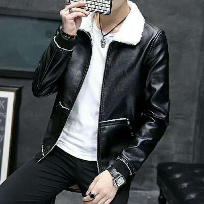 Leather jacket for men and thick locomotive leather jacket for young men