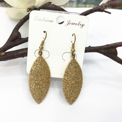 European and American fashion women's plated iron, gretel spring onion powder elongated earrings