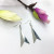 Double - layer triangular earrings American cross - border hot style jewelry metal plating silver spring onion powder earrings