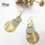 The New American and European exaggerated 3 earrings with round earrings are fashionable and retro and frosted
