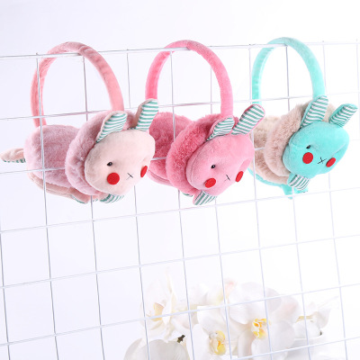 Factory direct selling Korea version of autumn and winter cute small rabbit ear cover basic type warm wind warm can wholesale