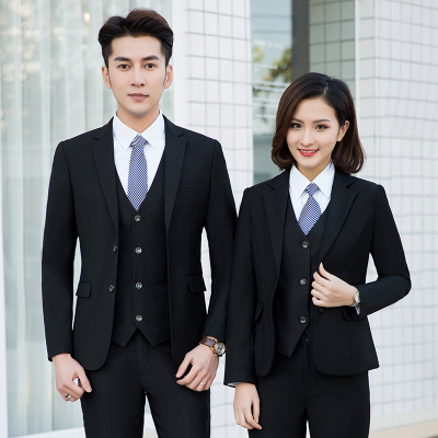 Men's and women's professional clothing with the same autumn winter suit  uniform bank work clothes