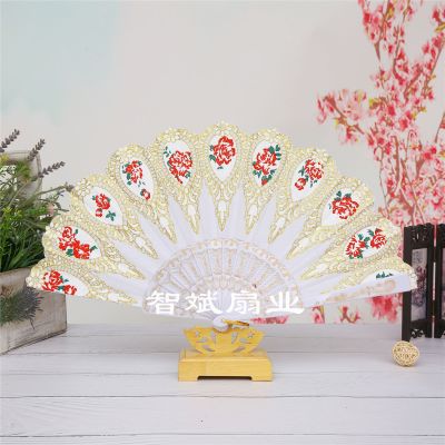 New Chinese style Wing Chun plastic fan Dancing fan Lady Silk fan Foreign trade wholesale Wedding fan