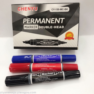 Chenyu 150 Big Two Sides Oily Marking Pen Thick and Thin Permanent Marker Cutter Head Marker Pen