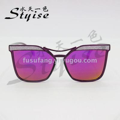 Fashion new pair of round frame sunglasses with sunglasses 17107-1