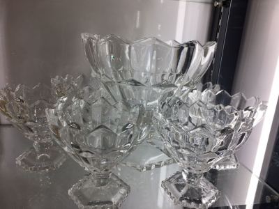 Factory direct sales of new glass ice cream bowl seven sets, salad bowl seven sets, quality and cheap