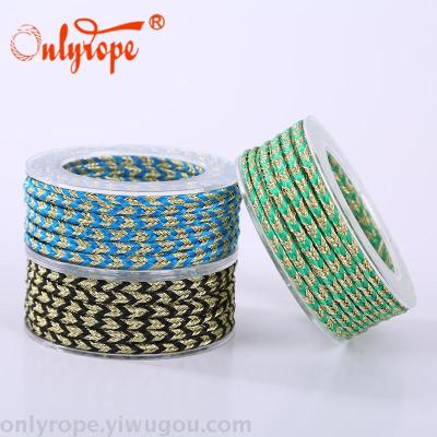 Factory Direct Sales Creative 8 M 3*2 Gold Silk Children's Hand-Made Materials Diy Life Decorative Rope