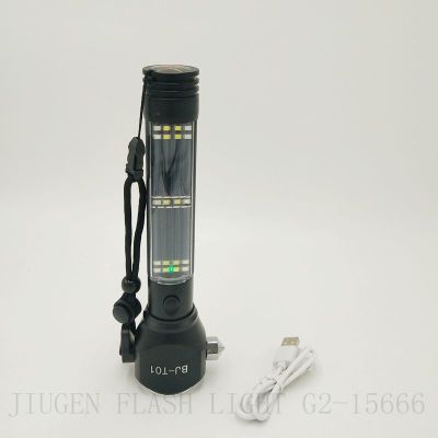Long torch BJ-T01 aluminum alloy flashlight with warning horn
