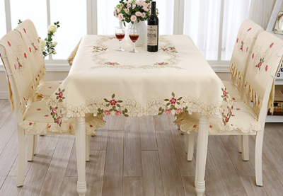 Embroidery round Tablecloth Lace Tablecloth Coffee Table Cloth European Embroidery Hollow Fabric Pastoral White Table