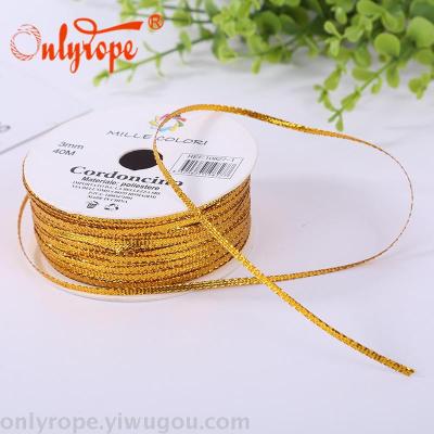 Factory Direct Sales Creative Gold and Silver Silk Rope Children's Handmade Woven Materials Handmade DIY Decorative Rope
