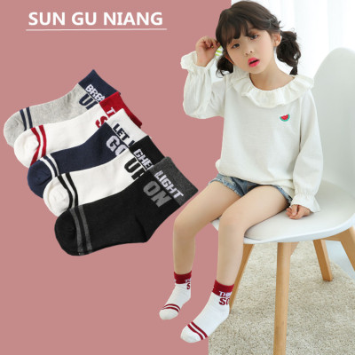 New autumn and winter campaign letters children's socks and stockings all combed cotton men and girls socks baby socks