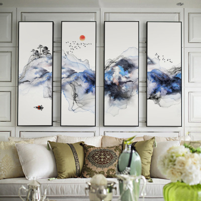 GB3010 new Chinese style vertical version of ink painting living room decoration painting zen study