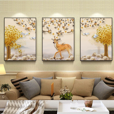 Rich deer elk head northern European style decorative painting living room room bedroom murals framed
