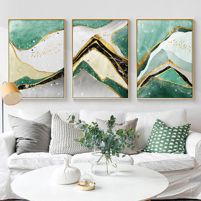 GB3010 modern abstract Nordic decoration painting golden mountain living room hanging painting hotel restaurant