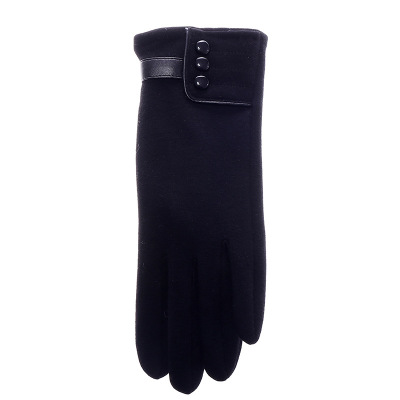 Winter Fleece-Lined Thermal Gloves Women's Korean-Style Spun Velvet Gloves Windproof and Cold-Resistant Outdoor Gloves Warm