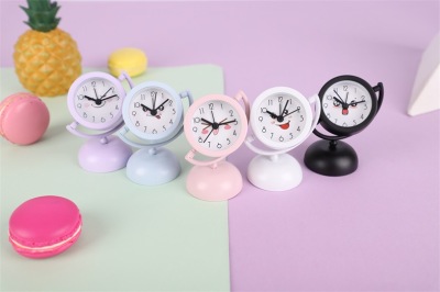 Metal Mini Alarm Clock Earth Instrument Creative Alarm Clock Children Student Desk Pendulum Clock Factory Direct Sales