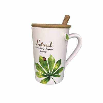 Nordic leaf ceramic cup INS cup creative matte cup large capacity coffee cup