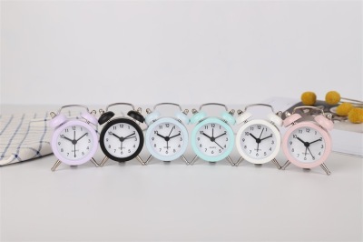 Candy Color Mini Creative 50cm Little Alarm Clock Metal Fashion Student Clock Lazy Alarm Watch