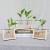 Creative wooden stand aquatics container, glass flower vase, living room, flask, office desk decoration and decoration