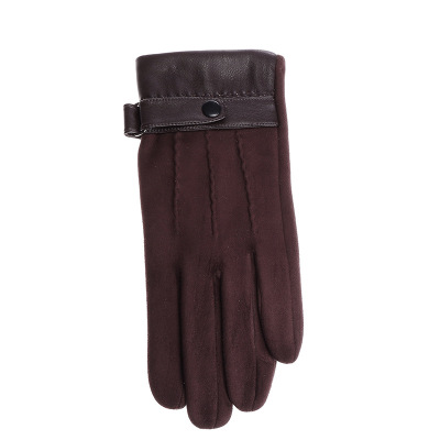 Men's Gloves Electric Car Outdoor Riding Warm Finger Non-Inverted Velvet Cotton Gloves Fashion Durable Factory Wholesale