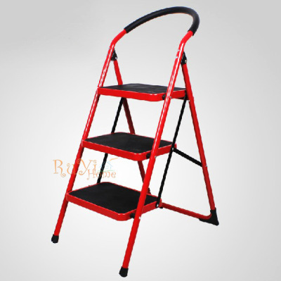 Three-step herringbone circular arc ladder for household widened and thickened folding stair tread ladder