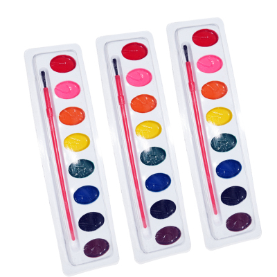 Single Row 8 Colors without Packaging Powder Children's Painting Semi-Dry Watercolor Powder Paint Hot Sale