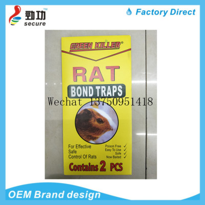 GREEN KILLER RAT BAND TRAPS yellow 2 piece mouse board sticky glue