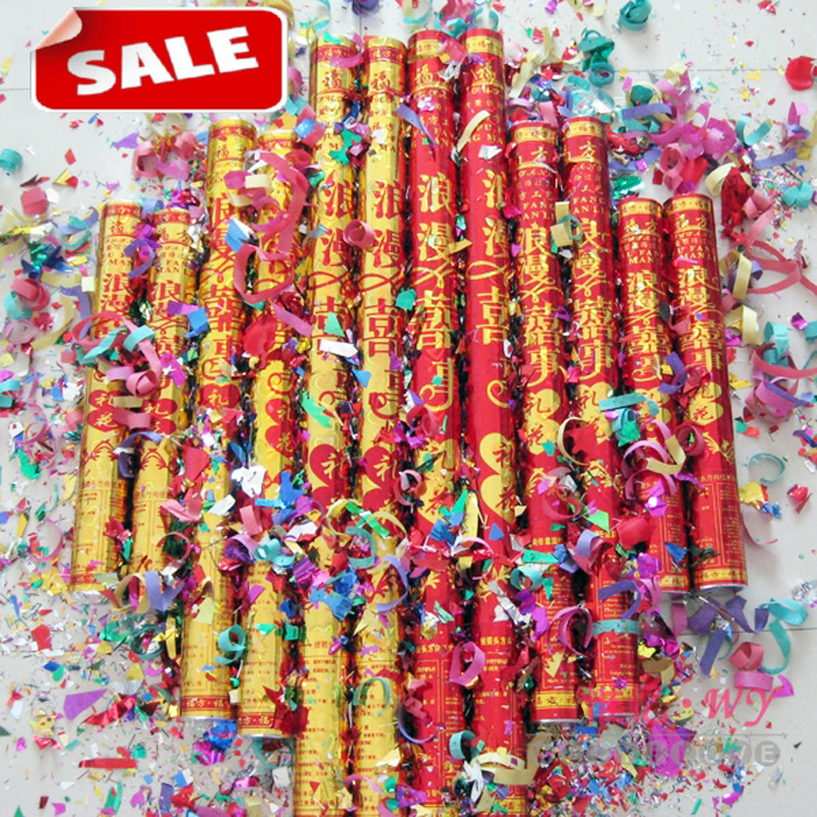 100CM1米礼花礼炮批发 婚庆用品开业庆典礼宾花金色红色旋转式