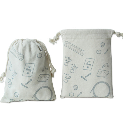 Canvas bundle pocket custom logo Christmas drawstring cotton sack tie mouth spot gifts collection