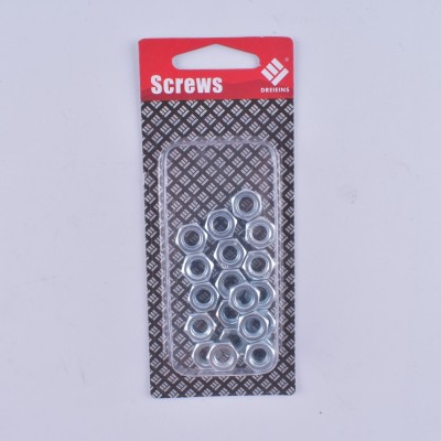 Hardware fasteners blister pack with 50pcs nut case M6