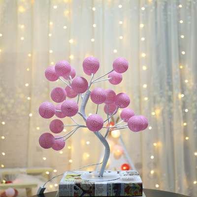 LED rattan cotton string ball tree lamp bedroom decoration colorful lamp room decoration lamp small night lamp wholesale