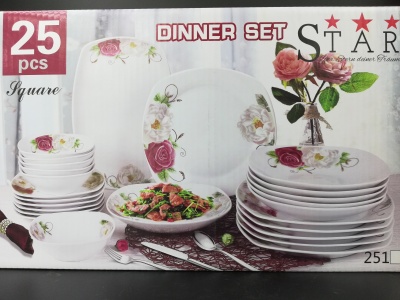 Porcelain daily 25 square sets cup plate tableware