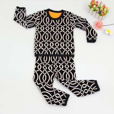 Manufacturers sell children's thermal underwear set with pure cotton and velvet boy long Johns baby cotton set with velvet