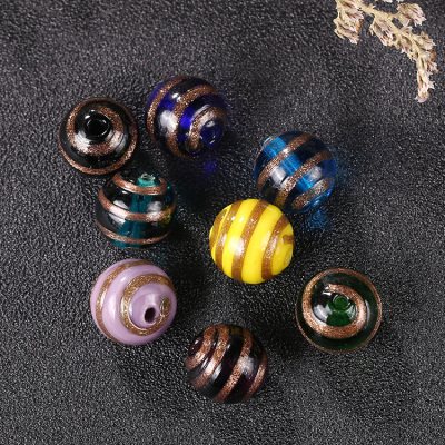 Jinsha stripe Glass Beads DIY Jewelry Accessories 8/10/12mm glass Loose beads manufacturer Direct Sales