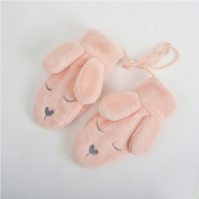 Winter Korean version of plush gloves women add plush thickened cycling anti-cold imitation refers to children's gloves