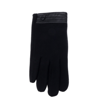 New Men's Winter Warm Gloves Outdoor Cycling Non-Inverted Velvet Thickened Classic Monochrome Men's Gloves