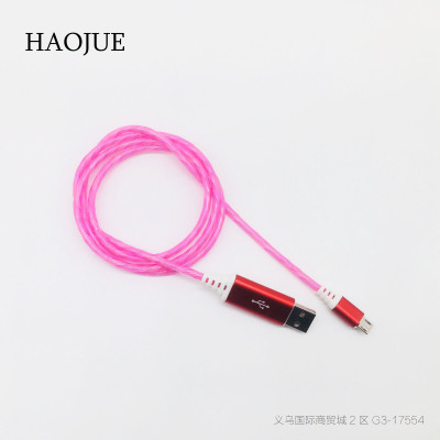 Night flash lamp cable streamer cable mobile phone high-speed charging cable with LED lighting nightlight cable