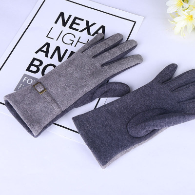 New Winter Fashion Velvet Padded Warm Gloves Outdoor Cycling Touch Screen Gloves Spun Velvet Gloves One Piece Dropshipping