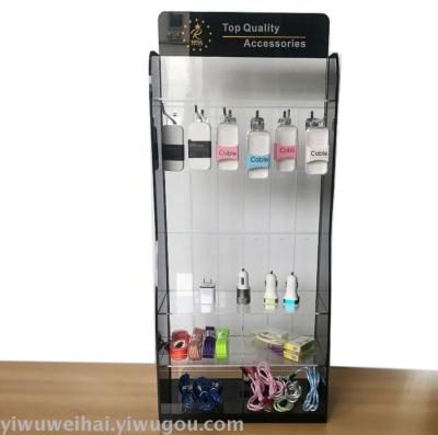 Yiwu weihai customized black acrylic mobile phone accessories display rack