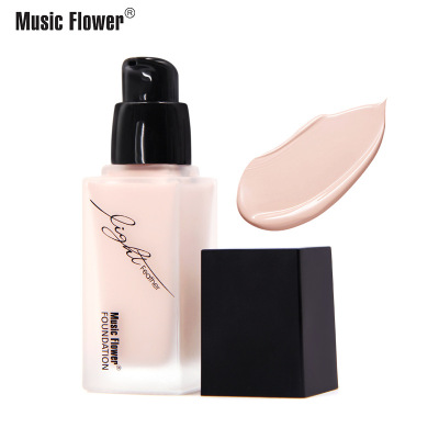 Music Flower Light Feather Bare Skin Moisturizing Liquid Foundation Long Lasting Waterproof and Moisturizing Liquid Foundation Concealer Foundation M5033