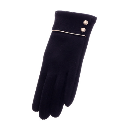 Korean New Non-Inverted Velvet Women's Single Winter Warm Thickened Cotton Gloves Solid Color Simple Fashion Women's Gloves