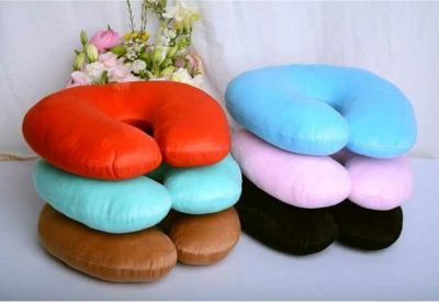 Solid color u-shaped pillow for neck protection neck, vertebra office nap pillow travel plane pillow