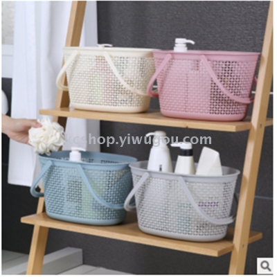 Plastic perforated hand basket bathroom storage basket