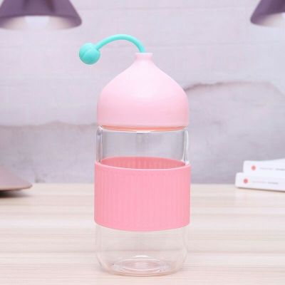 H59-8033 Hot Sale Heat Resistant Glass Cold Insulation Cartoon Drinking Cup Outdoor Portable Handheld Cup