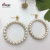 925 sterling silver needle European and American fashion exaggerated new minimalist wind large circle earrings drop temperament tide female pearl earrings
