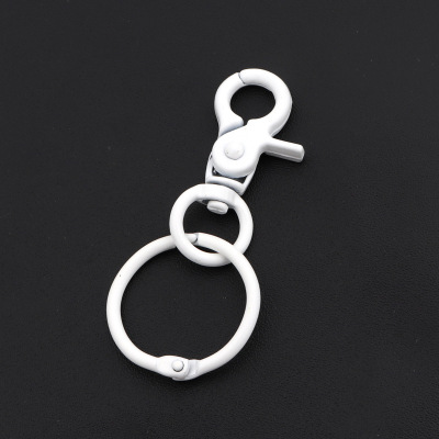 Metal painted round key ring dog clasp spray paint key ring 3cm open ring pendant DIY accessories