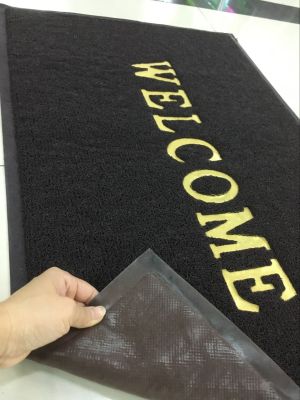 Thin style wire-drawing English pad Welcome mat wire-drawing pad PVC door pad household pad