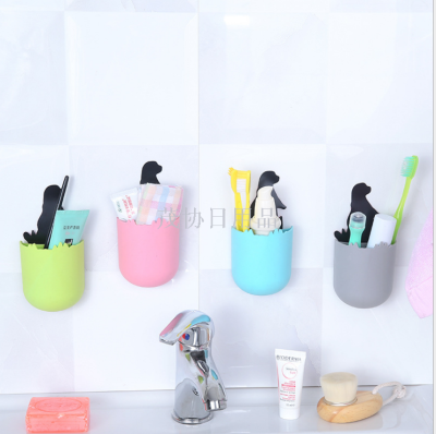 Cartoon Wall-Mounted Storage Rack Strongly Adhesive Traceless Storage Storage Rack behind the Door Bathroom Supplies