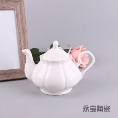 Filter Bone China Pure White Home Use Set European Style Coffee Cup and Saucer Ceramic Pot American Coffee Set Simple 1 Liter Kettle