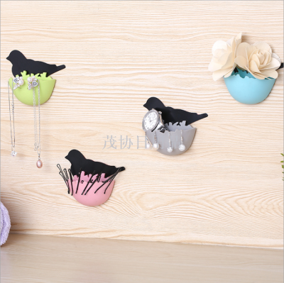 Oulin Bird's Nest Organizing Rack Paste Hanging Storage Rack Kitchen Bathroom Supplies Storage Rack